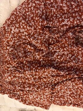 Ultra Flirt Rust Floral Smocked Skirt
